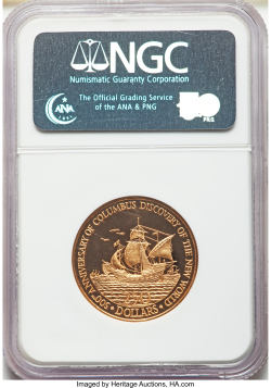 250 Dollars 1989 - Aniversarea de 500 de ani de la descoperirea Americii de catre Columb